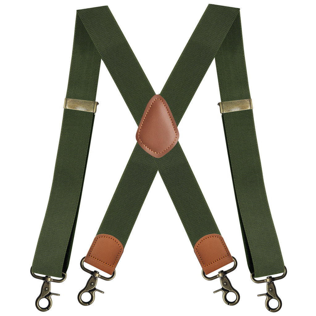 Elastic Elastic Straps X-type Suit Pants Suspenders Bronze Hook Buckle Strap Clip