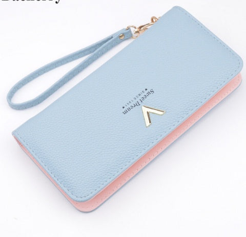 Women Leather Long Zipper Purses