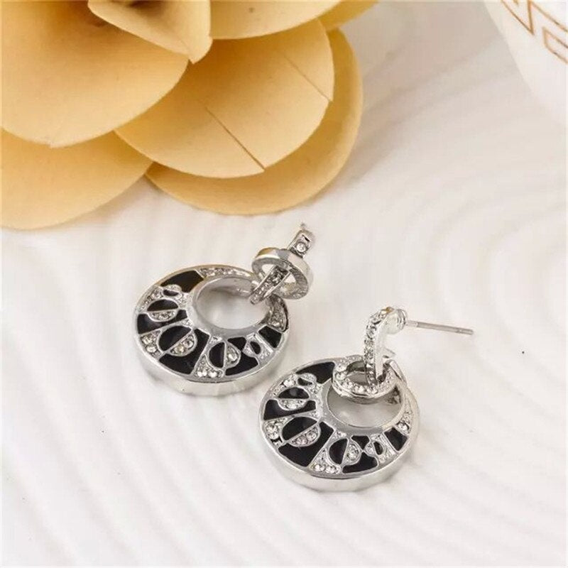 Women Crystal  Earrings Necklace Set