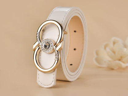 Women Buckle Shape  Leather Belt