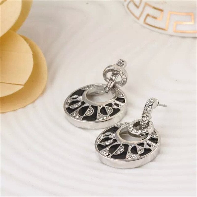 Women Crystal  Earrings Necklace Set