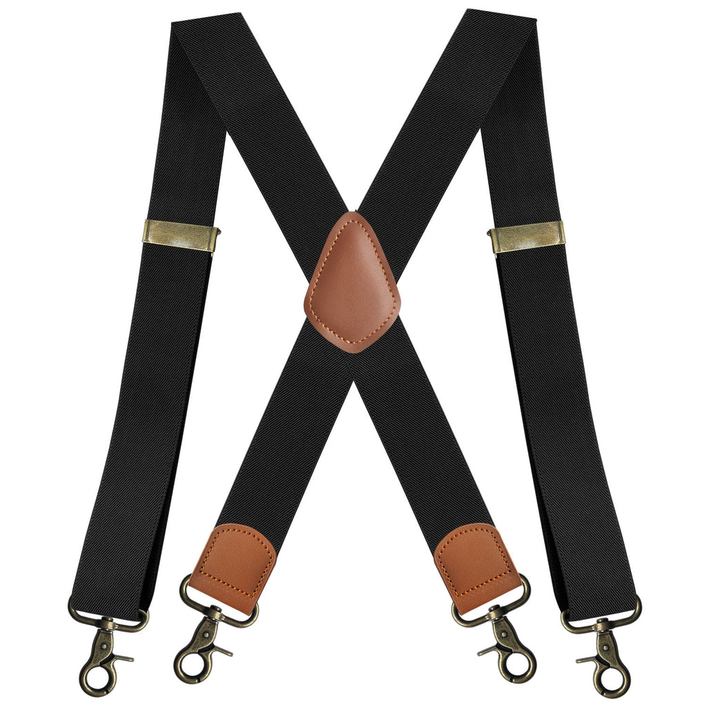Elastic Elastic Straps X-type Suit Pants Suspenders Bronze Hook Buckle Strap Clip