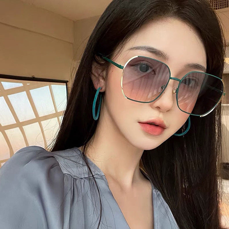 Women's Fashion  Large Face Skinny Sun Glasses