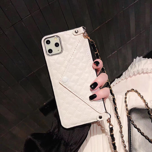 Cell Phone Case With Diamond Check Envelope Card Case