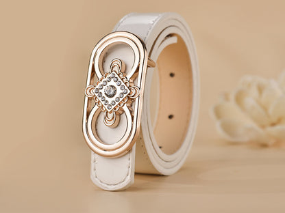 Women Buckle Shape  Leather Belt