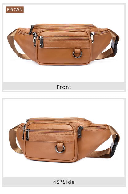 Men's Leather Phone Chest Bag