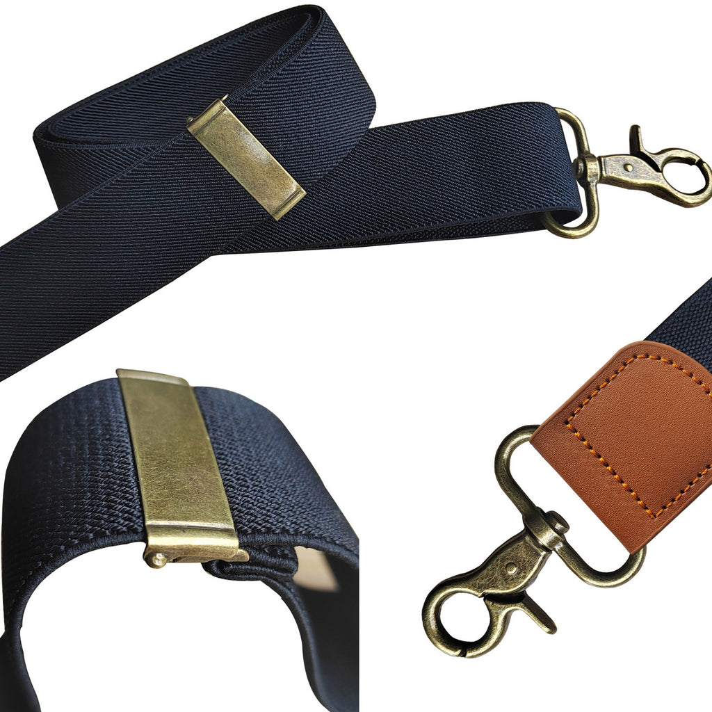 Elastic Elastic Straps X-type Suit Pants Suspenders Bronze Hook Buckle Strap Clip