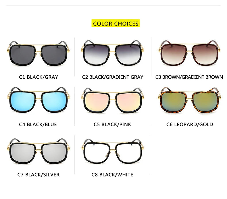 Big Frame Sunglasses Men Square