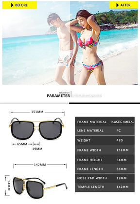 Big Frame Sunglasses Men Square
