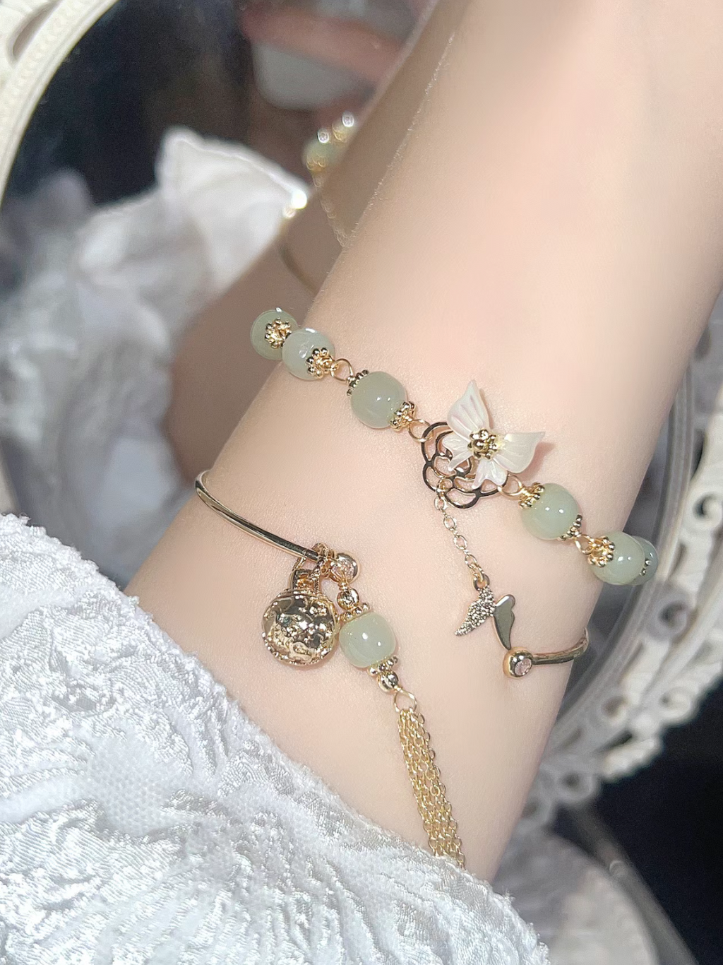Butterfly Shadow Imitation Hetian Jade Butterfly Bracelet Female