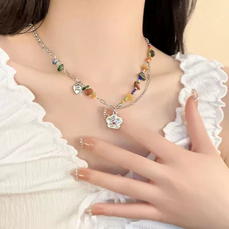 Kancai Necklace Women's Summer Temperament Wild Beaded