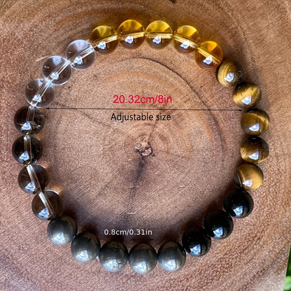 Men Trendy Obsidian Woven Bracelet