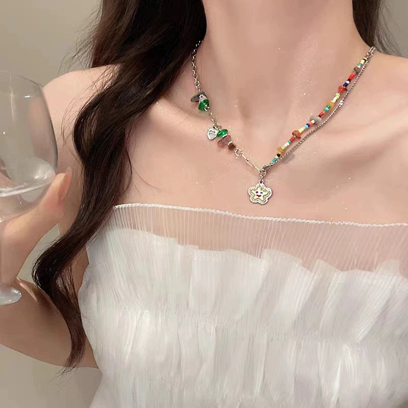 Kancai Necklace Women's Summer Temperament Wild Beaded