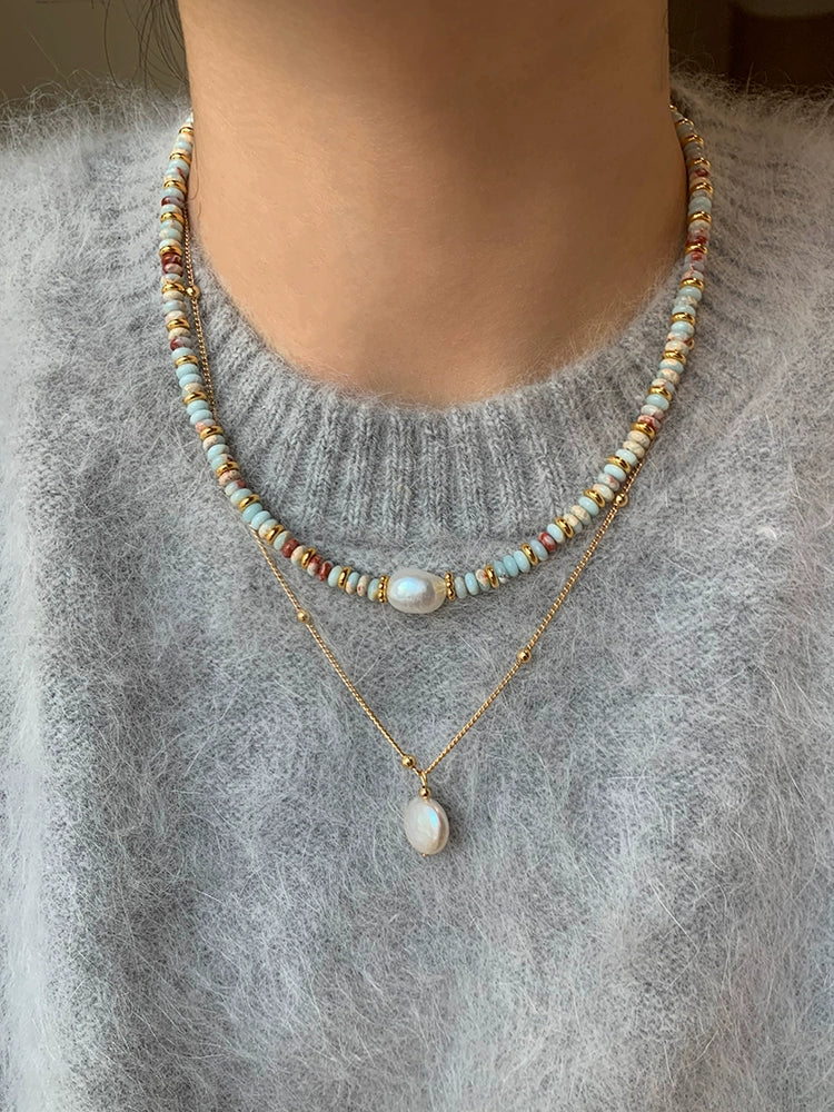 Natural Color Pendant Female Fall and Winter Light Luxury Minority Beaded