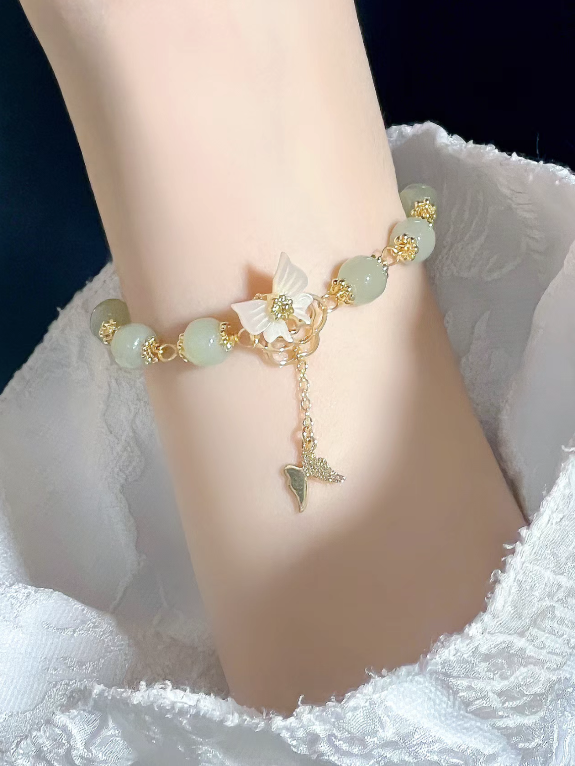 Butterfly Shadow Imitation Hetian Jade Butterfly Bracelet Female