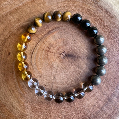 Men Trendy Obsidian Woven Bracelet