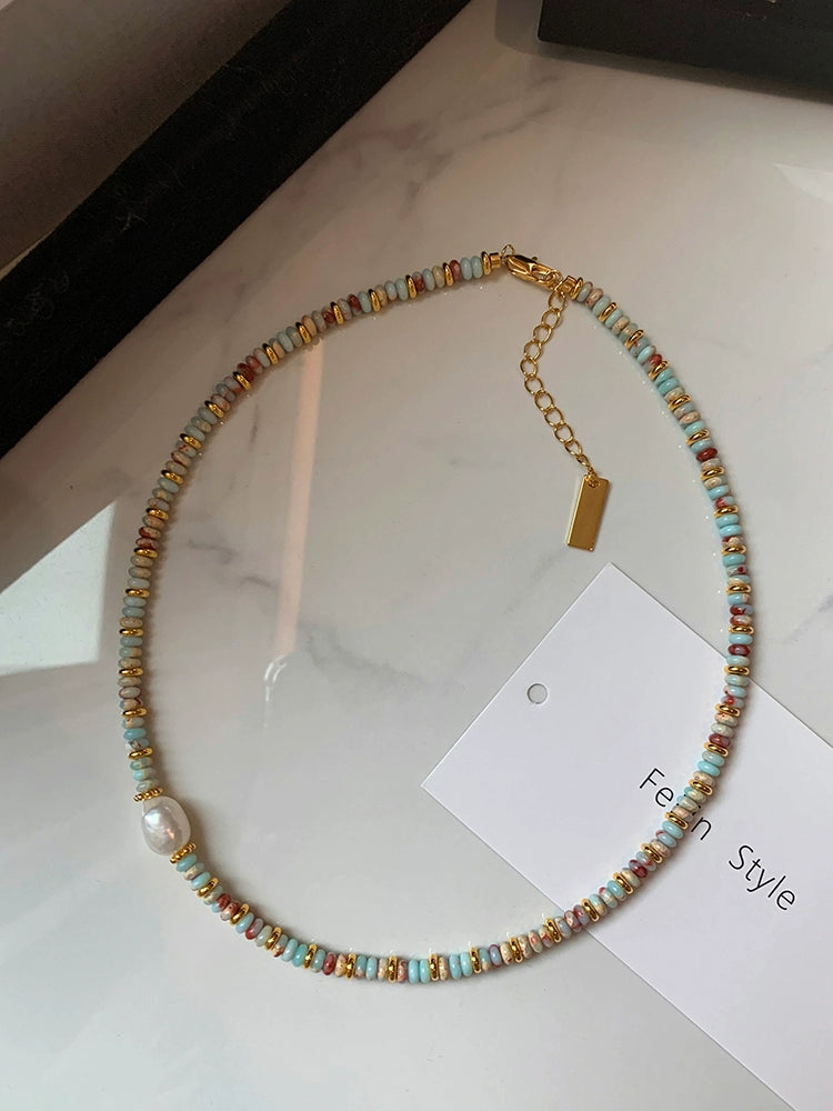 Natural Color Pendant Female Fall and Winter Light Luxury Minority Beaded