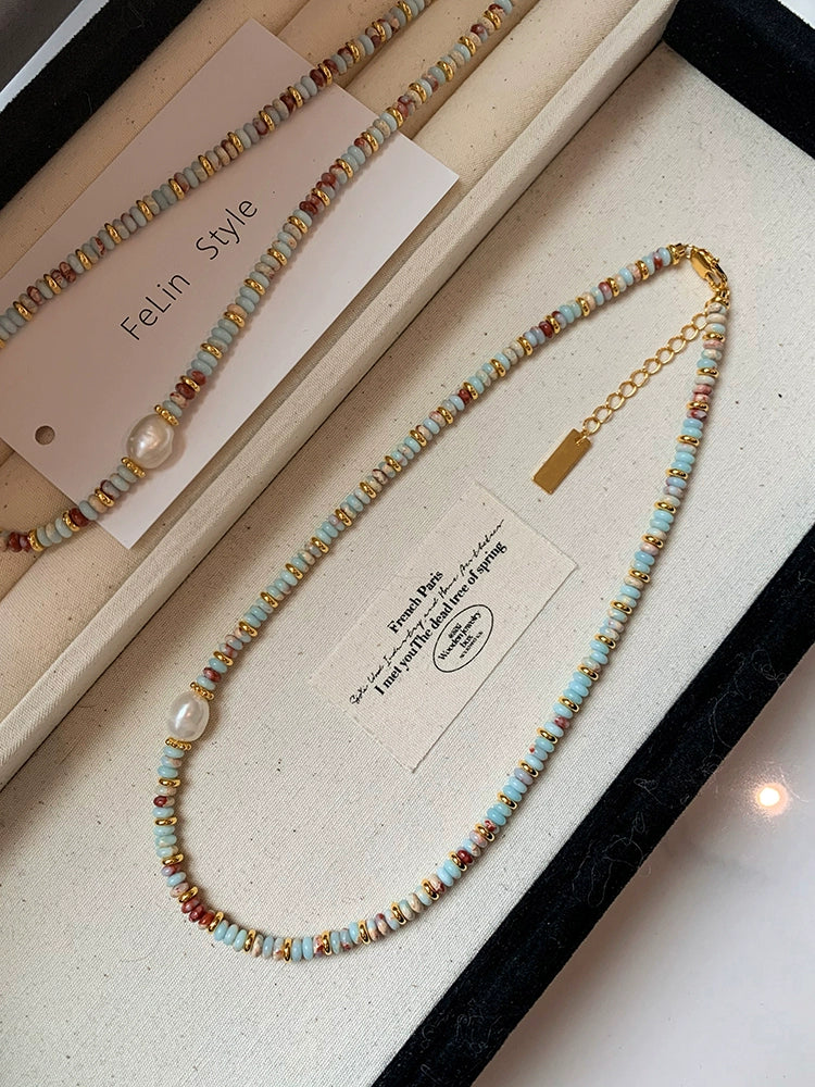 Natural Color Pendant Female Fall and Winter Light Luxury Minority Beaded