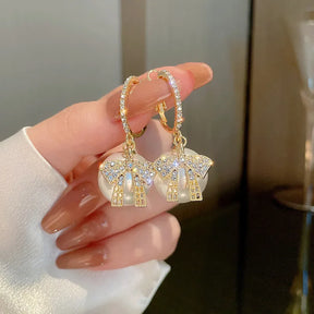 Luxury Gold Bowknot Stud Christmas Earring
