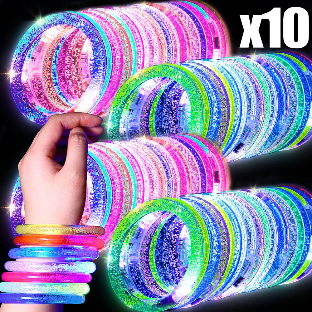 Christmas Light Up LED Bracelets Neon Glowing Bangle