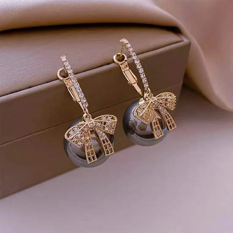 Luxury Gold Bowknot Stud Christmas Earring