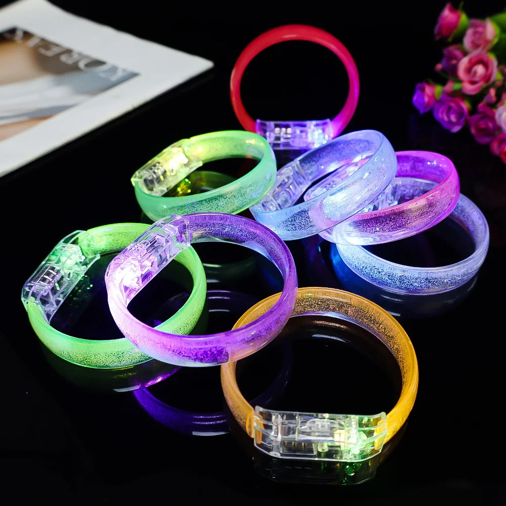 Christmas Light Up LED Bracelets Neon Glowing Bangle