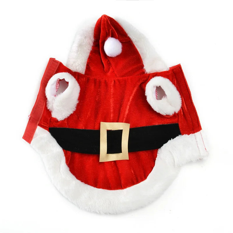 Santa Christmas Costume Hooded Coat Jackets for Pet Small Dogs