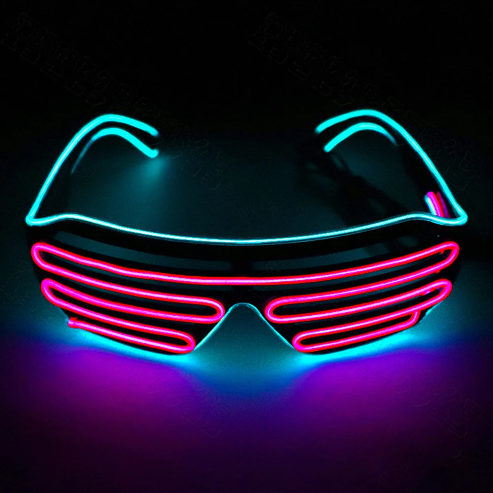 Christmas Glow LED Gafas Luminous Bril Neon Light Sunglasses