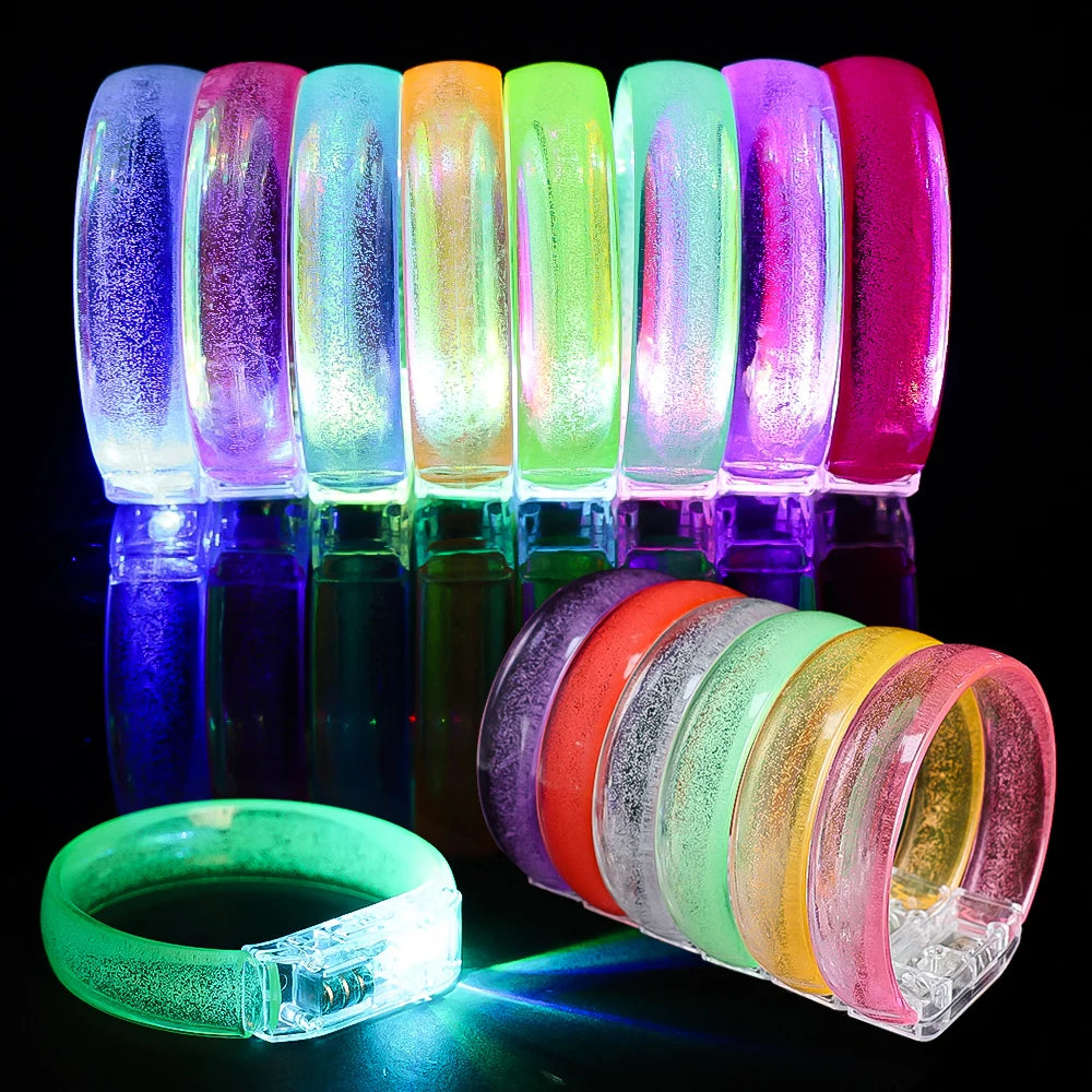 Christmas Light Up LED Bracelets Neon Glowing Bangle