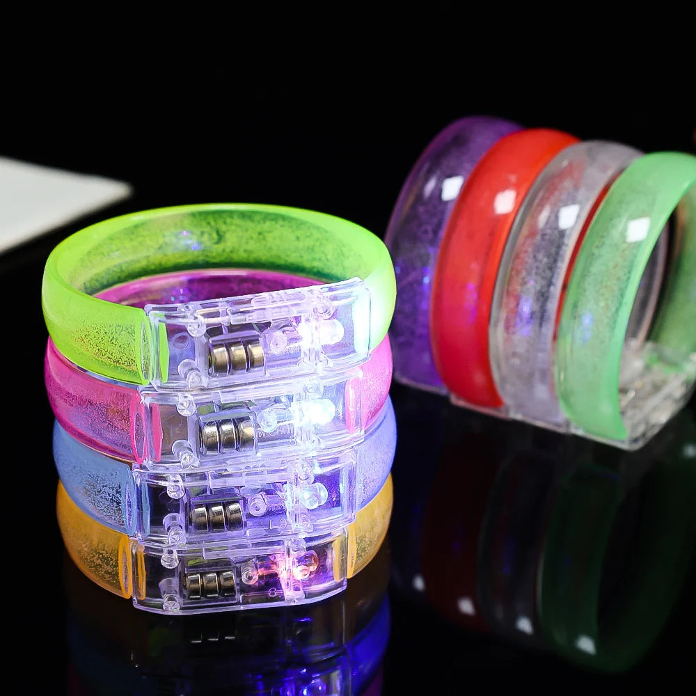 Christmas Light Up LED Bracelets Neon Glowing Bangle