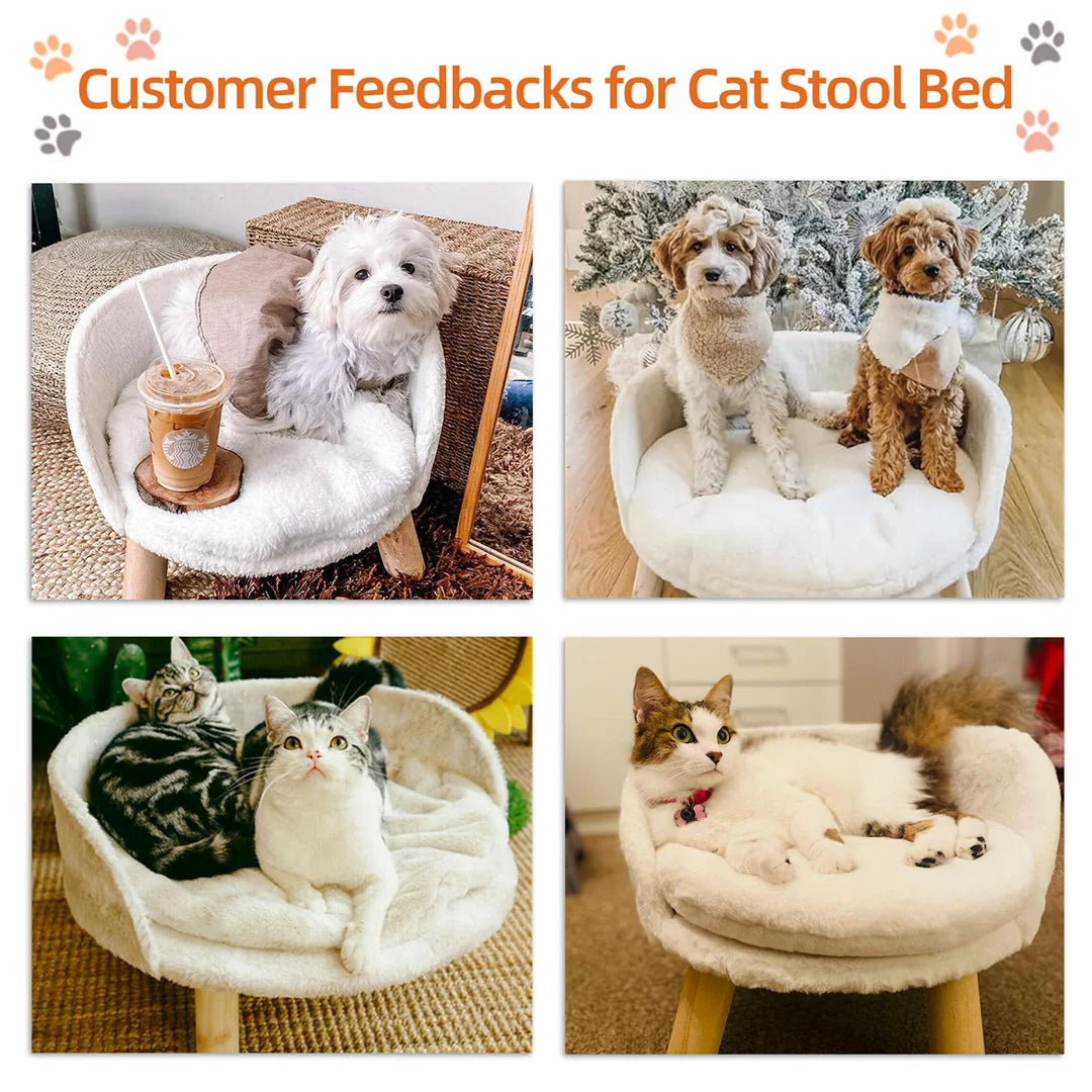 Cat Soft Warm Plush Fabric Luxury Bed