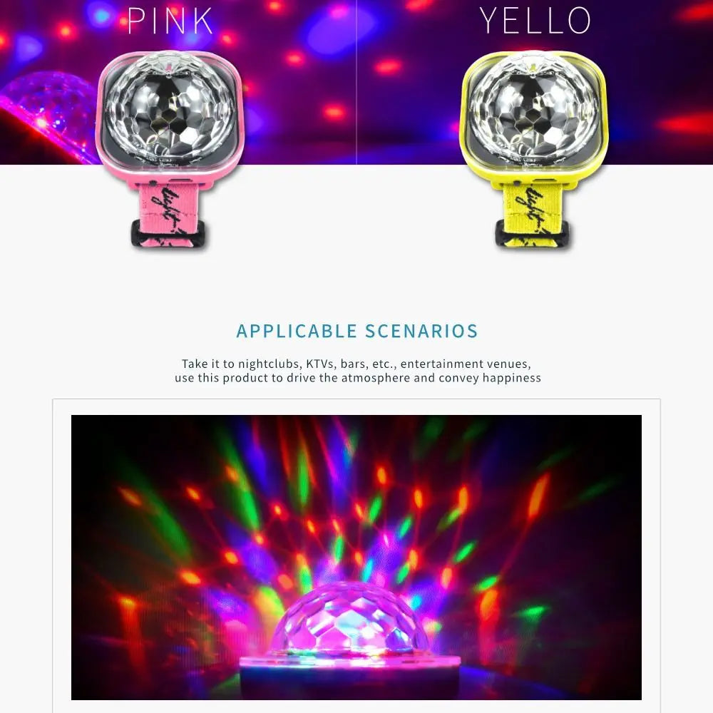 New Year Rechargeable Mini Strobe Light Portable Colorful Bracelet Light
