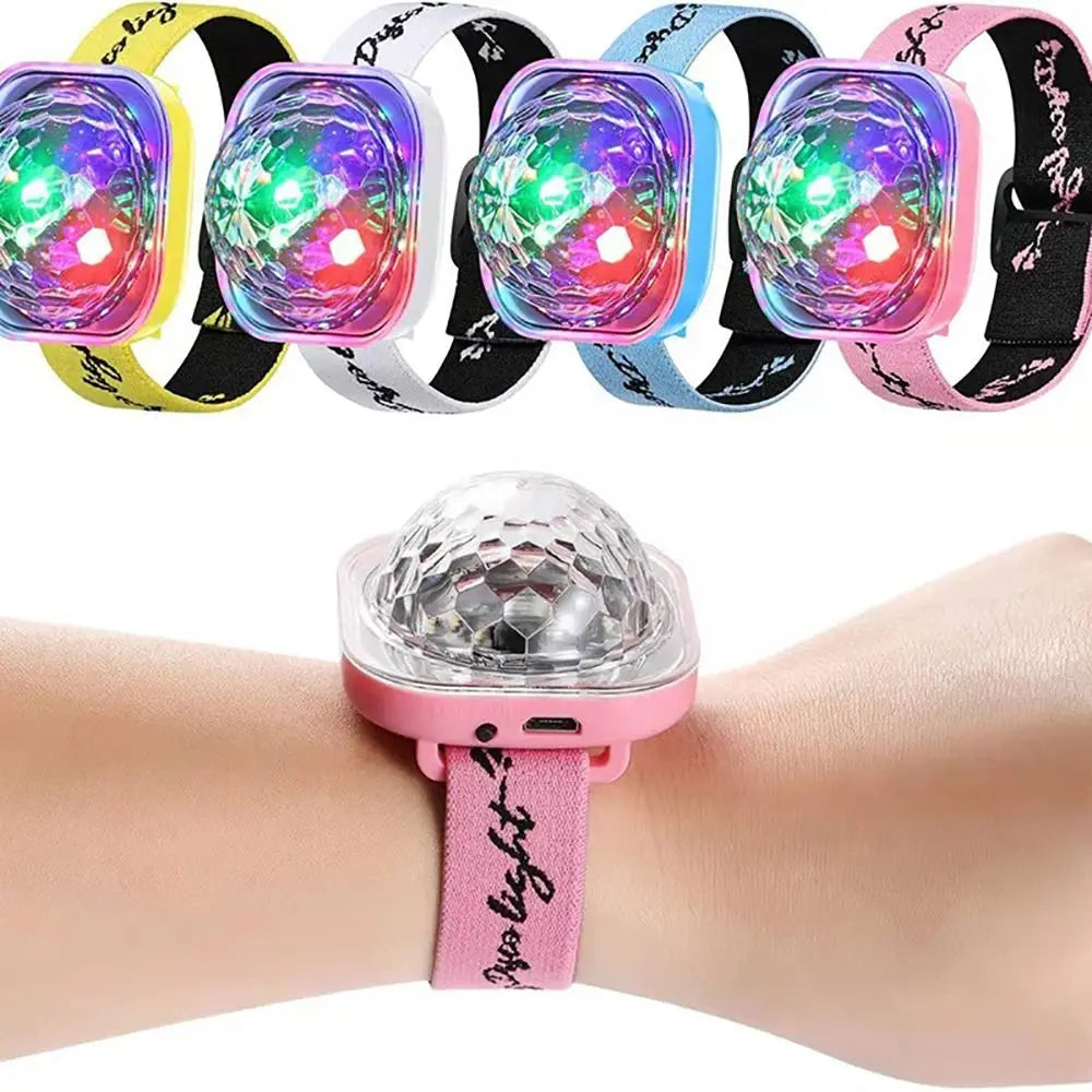 New Year Rechargeable Mini Strobe Light Portable Colorful Bracelet Light