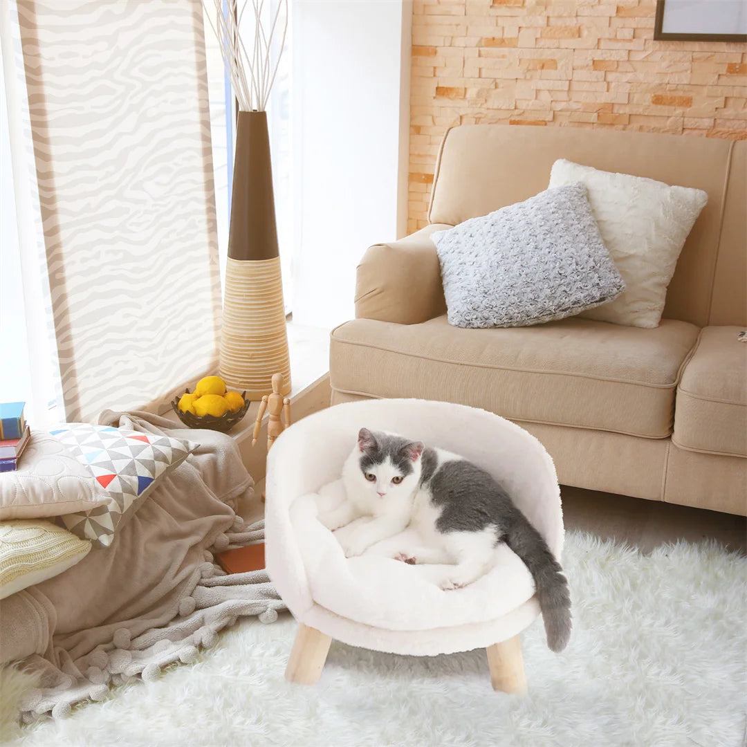 Cat Soft Warm Plush Fabric Luxury Bed