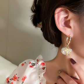 Luxury Gold Bowknot Stud Christmas Earring