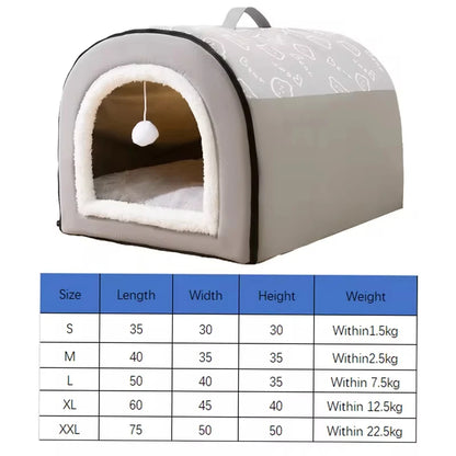 Pet  Detachable Sleeping Warm House Bed