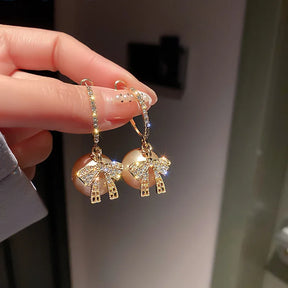Luxury Gold Bowknot Stud Christmas Earring