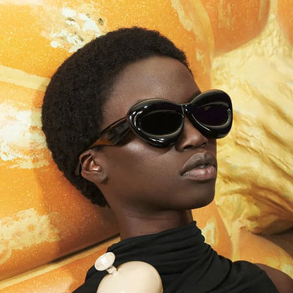 Thick Inflated Frame Shades Sunglasses