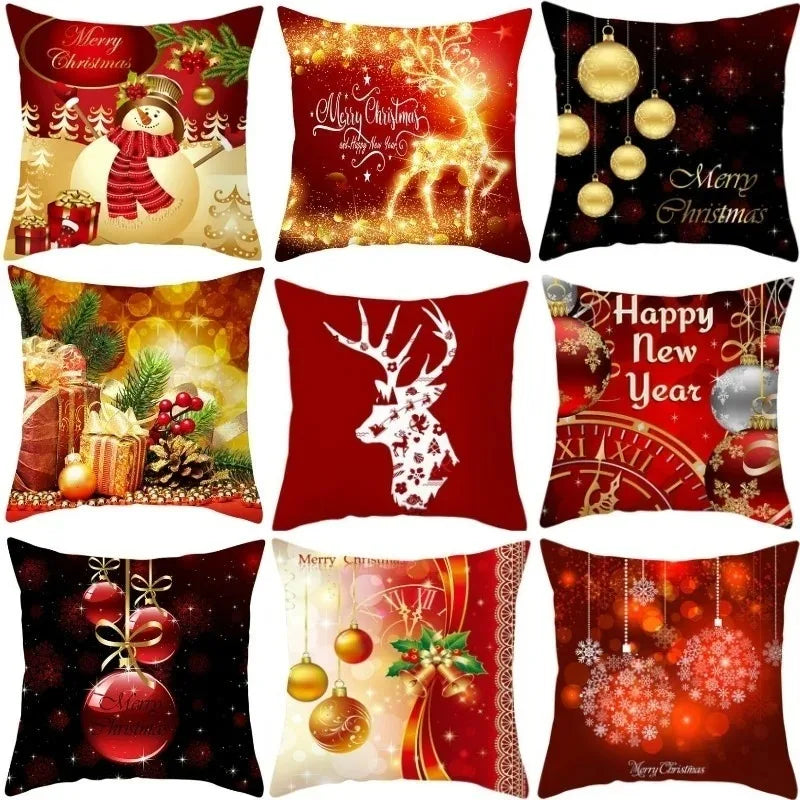 Christmas Themed Pillowcases Car Accessories Office Santa Claus Living Room Sofa Home Pillowcases