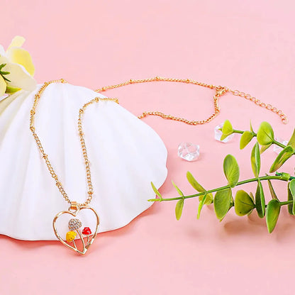 Makersland Mushroom Necklace and Earrings Set For Women