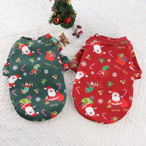 Christmas Dog Clothes Warm Lining Dog Sweatershirt