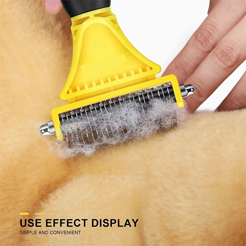 Pet Stainless Steel Two-Sided Shedding Brush