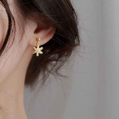 Women Christmas Snowflakes Drop Earring