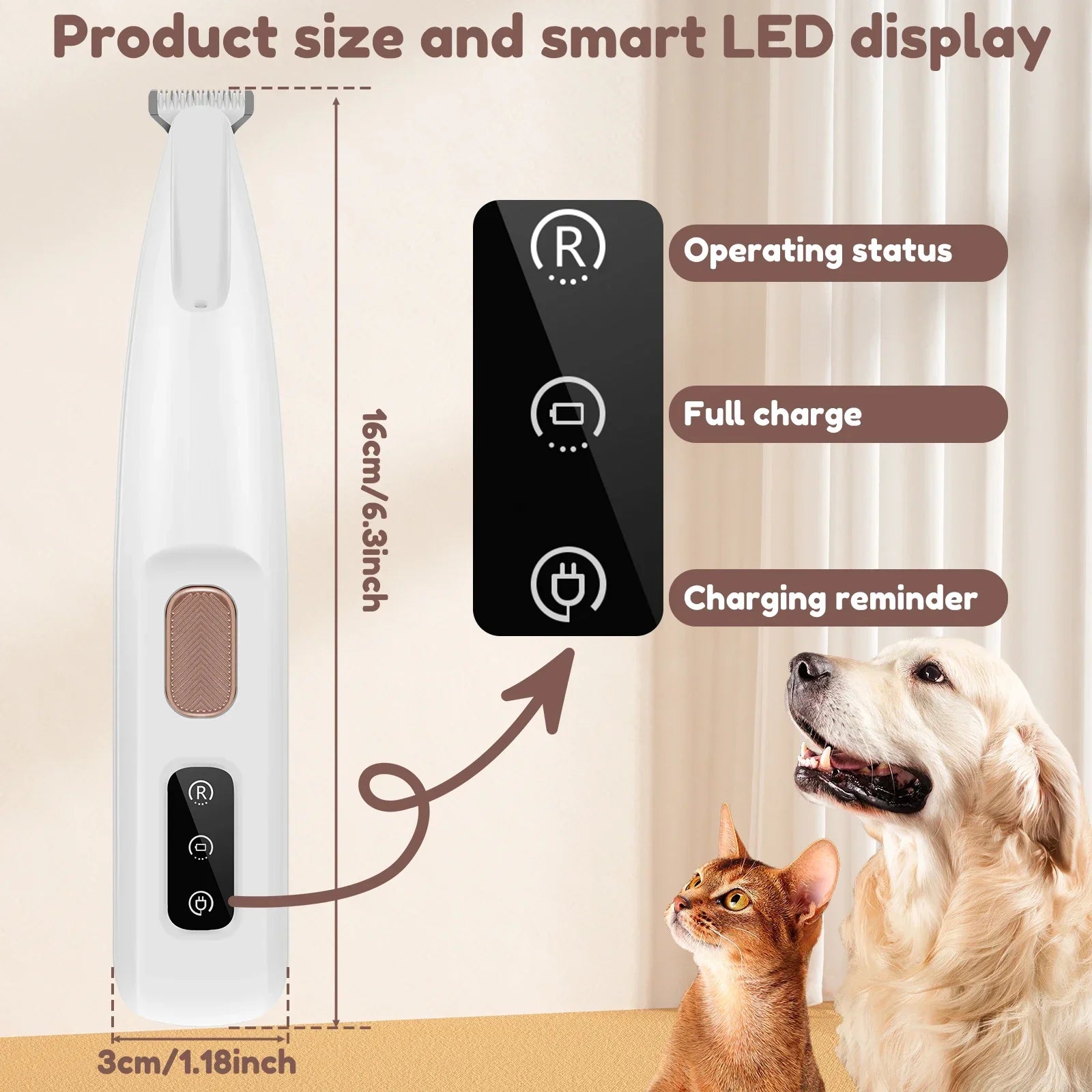 Dog LED Light Fully Waterproof Paw Trimmer