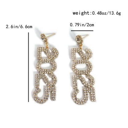 2025 New Year Pendant Earrings Women's Festival Copper Inlaid Rhinestone Fashion Earrings Party Gift