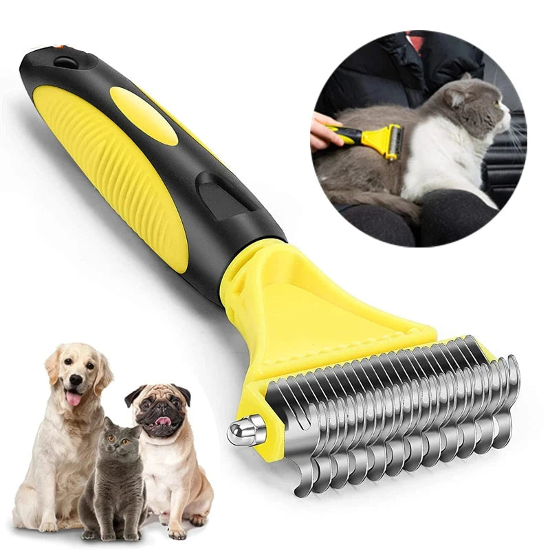 Pet Stainless Steel Two-Sided Shedding Brush