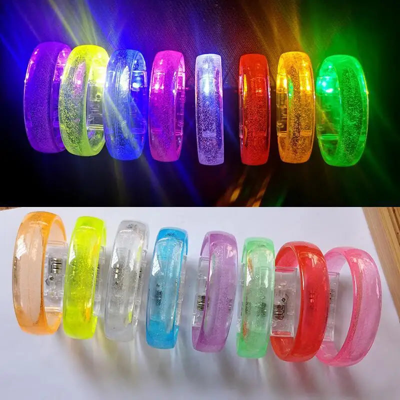 Christmas Light Up LED Bracelets Neon Glowing Bangle