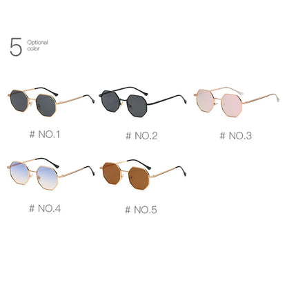 Vintage Octagon Small Frame Square Sunglasses