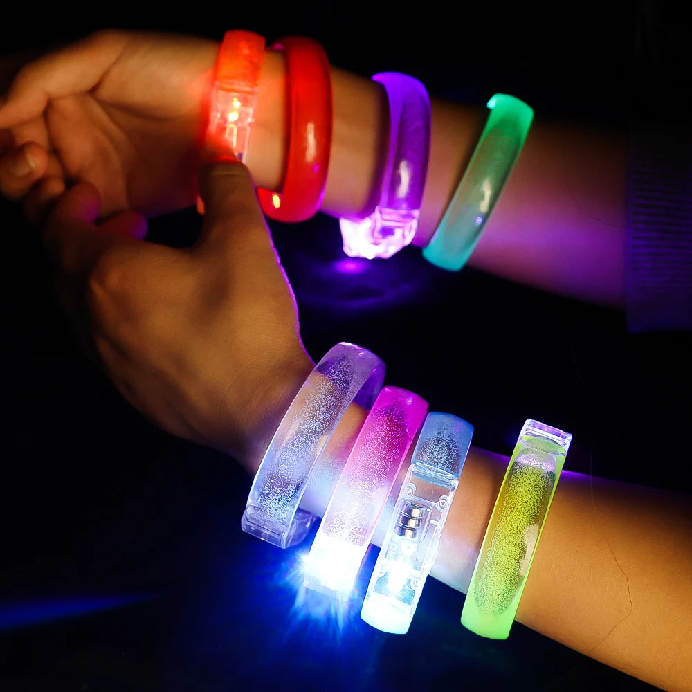 Christmas Light Up LED Bracelets Neon Glowing Bangle