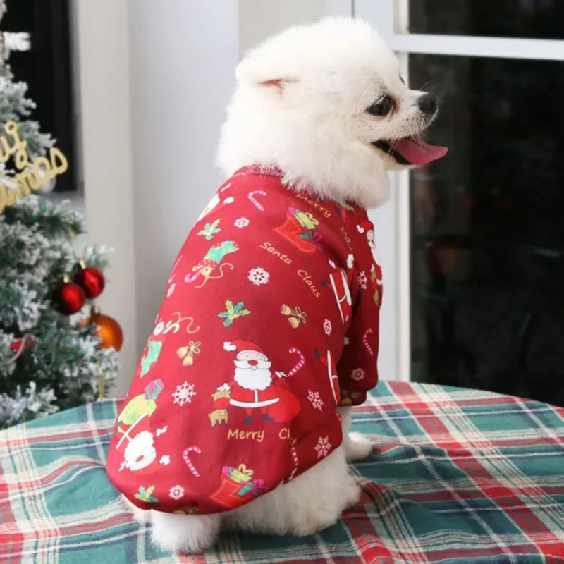 Christmas Dog Clothes Warm Lining Dog Sweatershirt